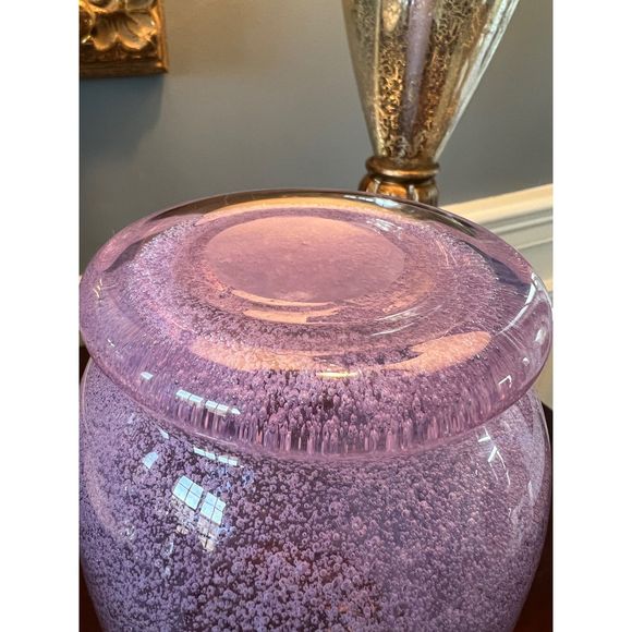 Vintage Beranek/Skrydlovice Glassworkds Bubble Style Large Vase Hand Blown - Picture 8 of 9